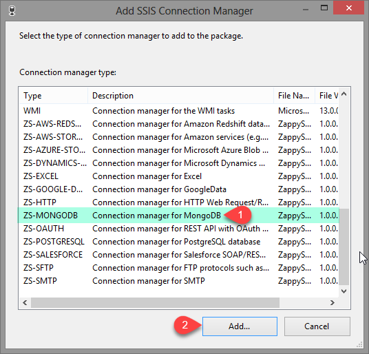 SSIS MongoDB Create Connection